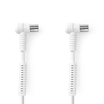 Câble coaxial | IEC (Coax) mâle | IEC (Coax) femelle | Nickelé | 120 dB | 75 Ohm | Quatre blindages | 3.00 m | Rond | PVC | Blanc | Emballé