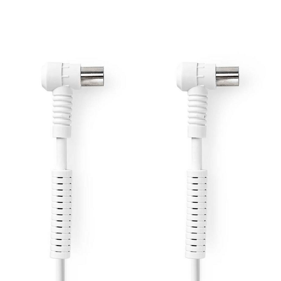 Câble coaxial | IEC (Coax) mâle | IEC (Coax) femelle | Nickelé | 120 dB | 75 Ohm | Quatre blindages | 3.00 m | Rond | PVC | Blanc | Emballé