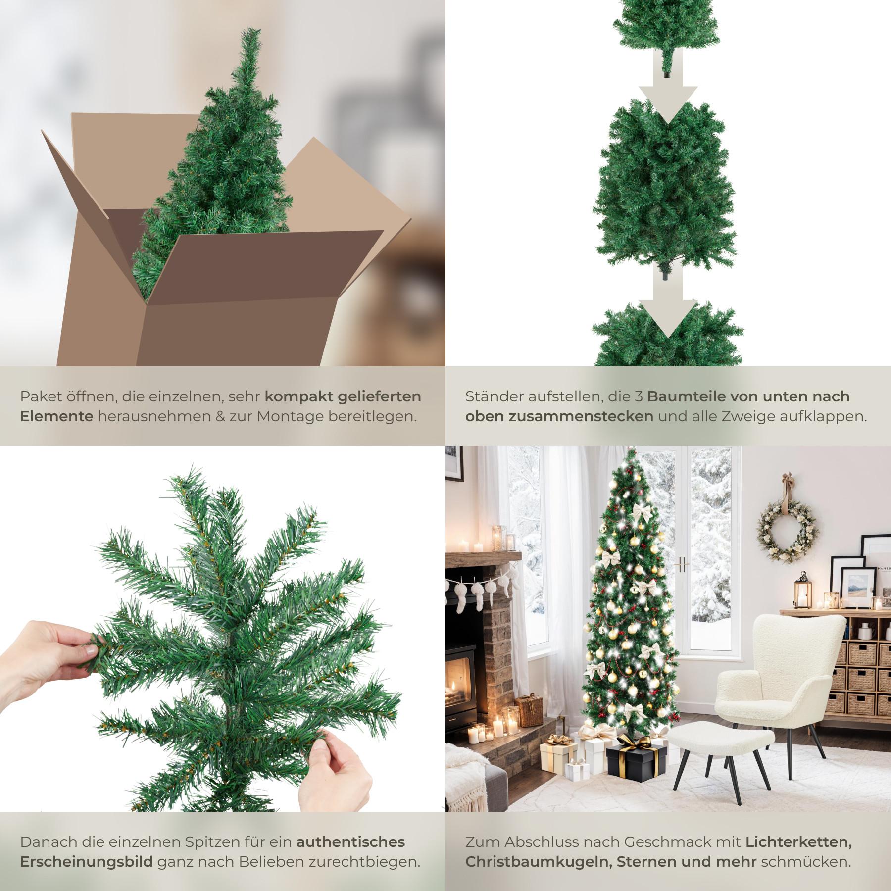 Tectake Sapin de Noël artificiel COMETE, aspect naturel  