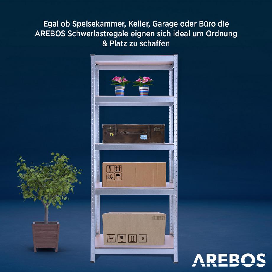 Arebos 2x Schwerlastregale  