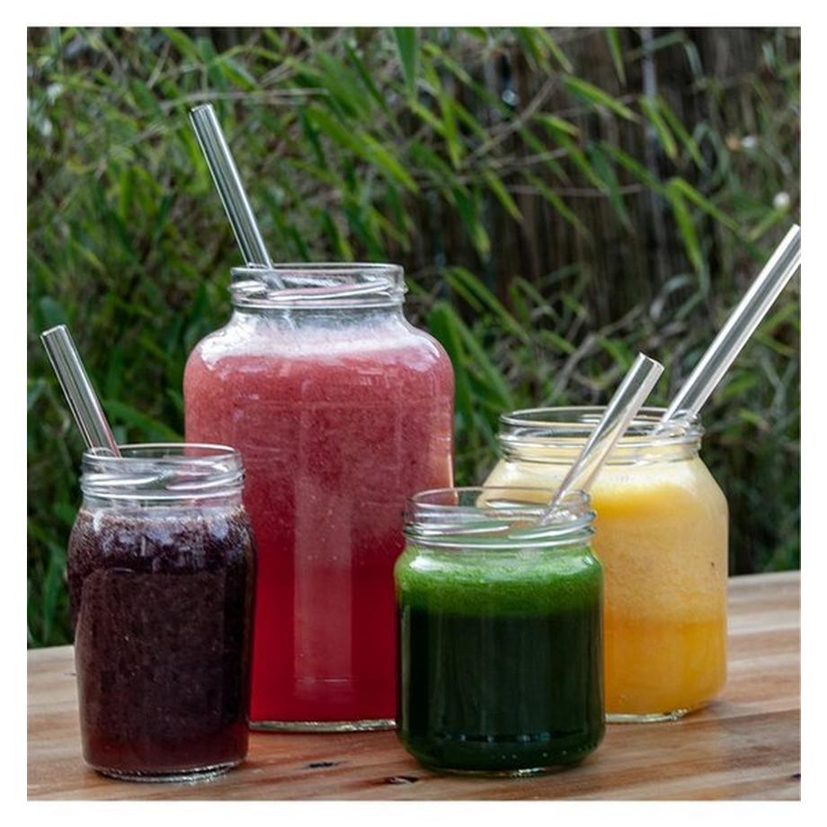 T&N  Glas Strohhalm (12 Trinkhalme, 4x15cm, 4x20cm, 4x23cm, Gerade) 