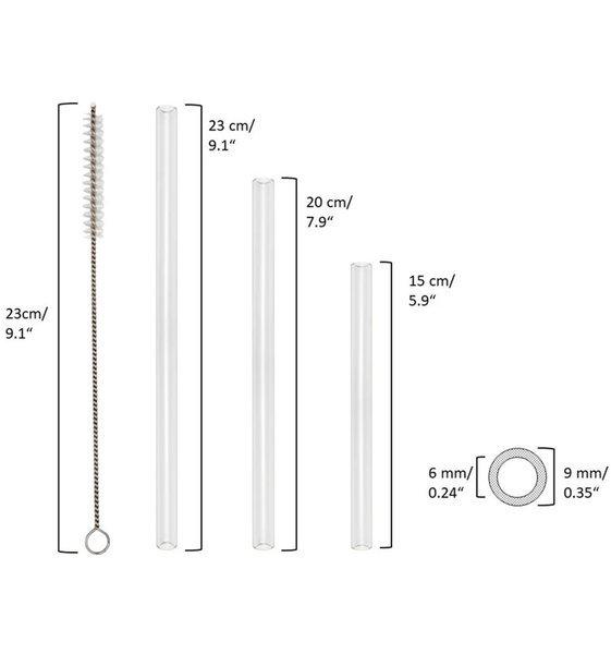 T&N  Paille en verre ((12 pailles, 4x15cm, 4x20cm, 4x23cm, droites) 