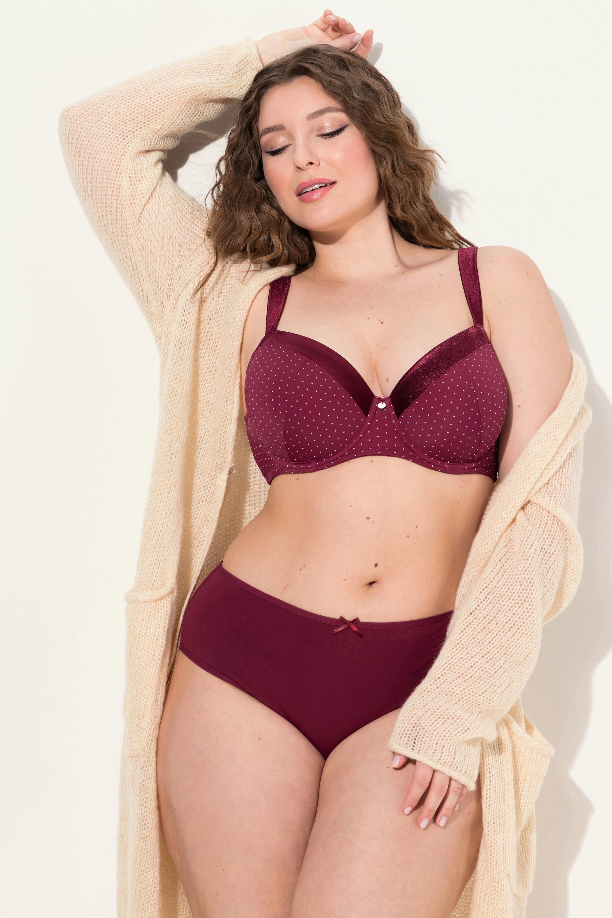 Ulla Popken Reggiseno con ferretto coppe morbide microfibra a pallini  