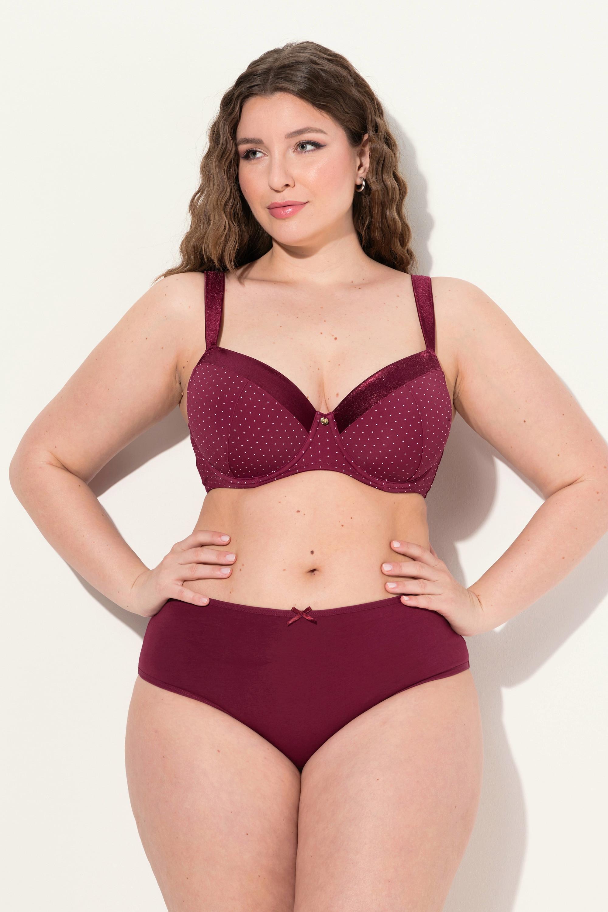 Ulla Popken Reggiseno con ferretto coppe morbide microfibra a pallini  