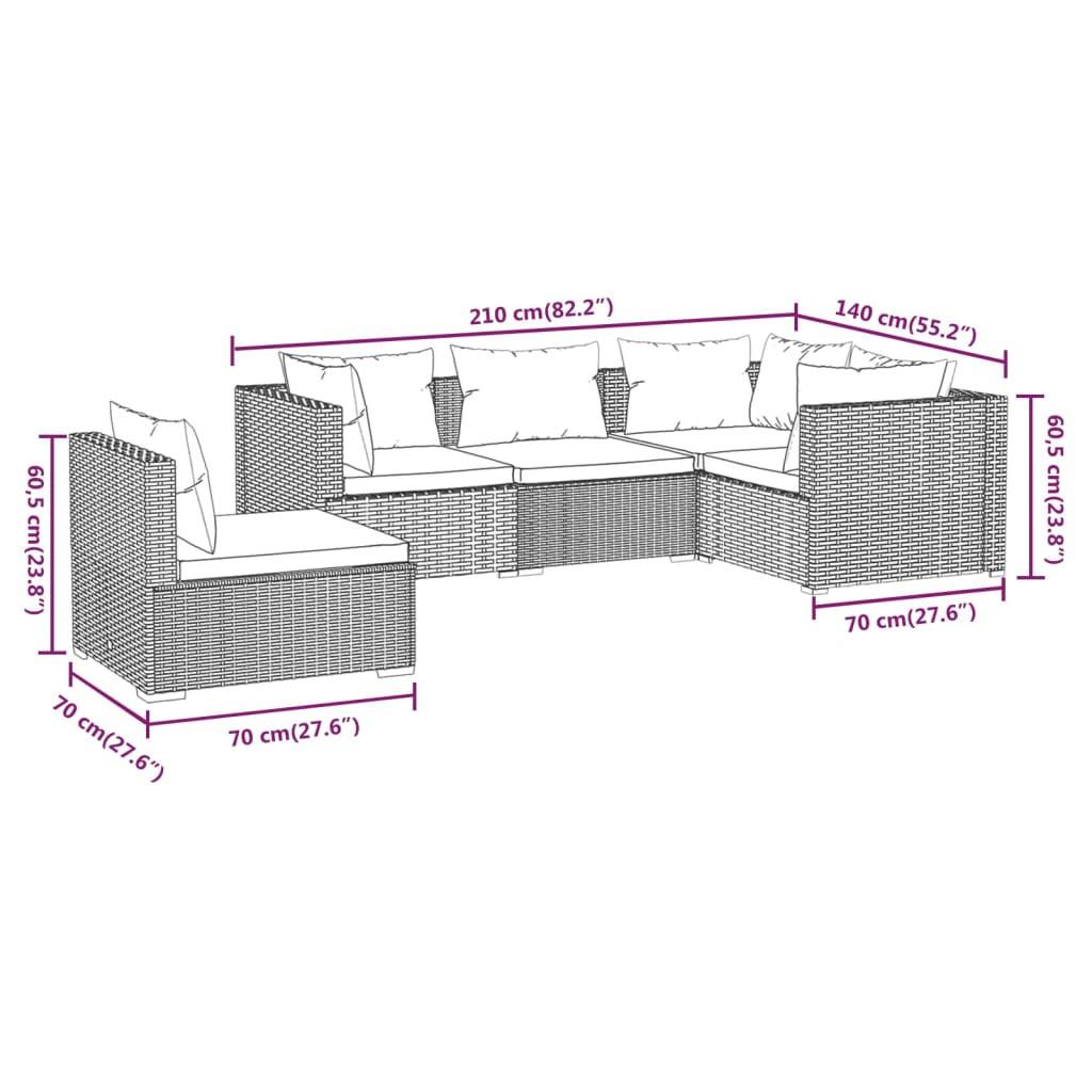 VidaXL Garten-lounge-set poly-rattan  