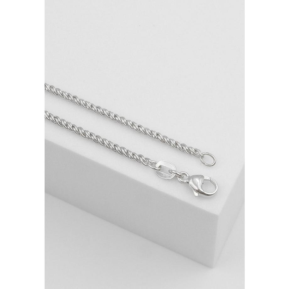 MUAU Schmuck  Collier double forçat or blanc 750, 1.9mm, 50cm 