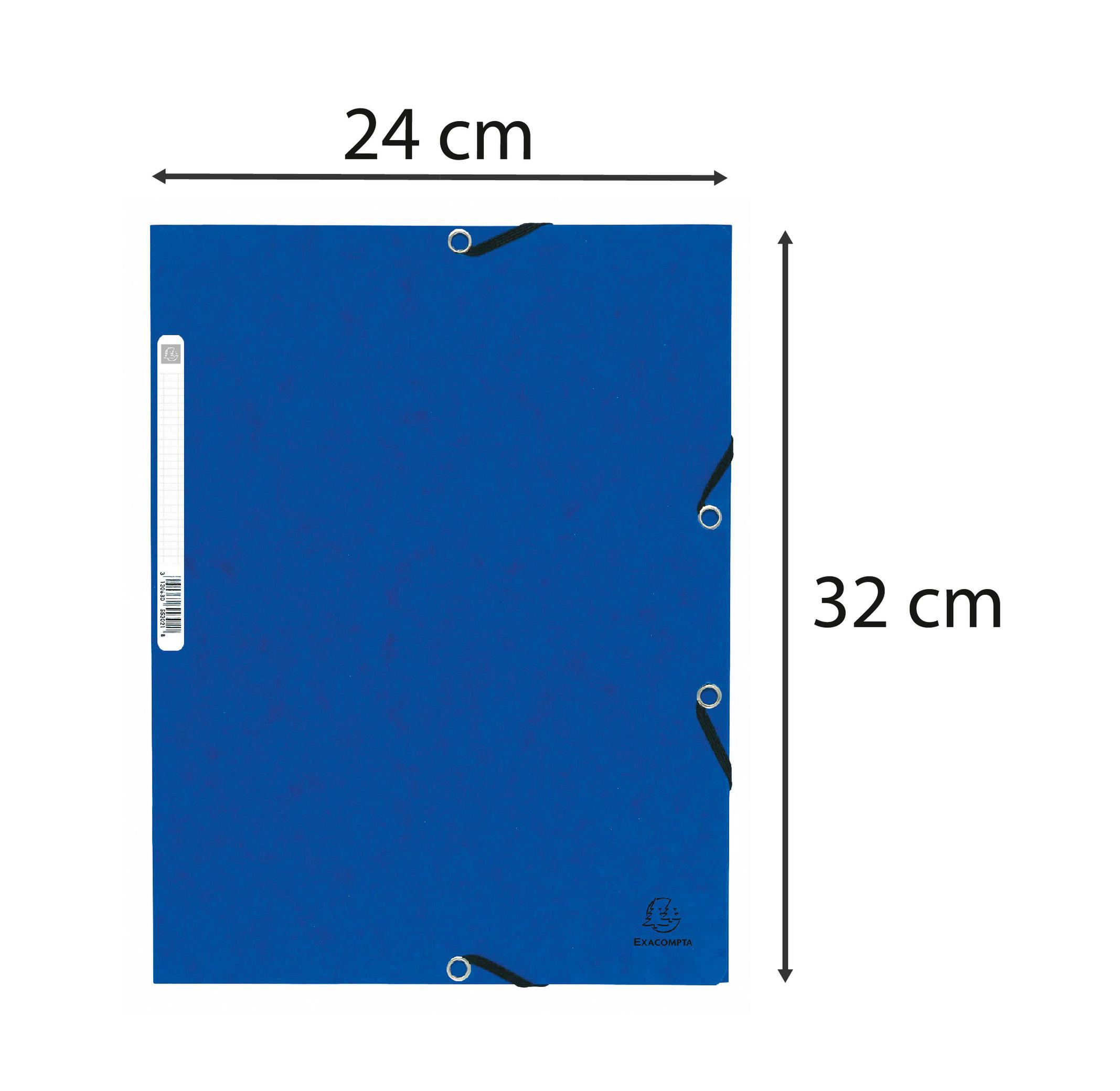 Exacompta Cartella 3 lembi con elastici cartoncino lustré 355g/mq - A4 - x 125  