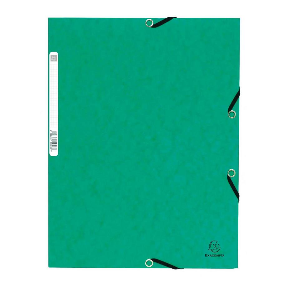 Exacompta Chemise à élastique 3 rabats carte lustrée 355gm2 - A4 - x 125  