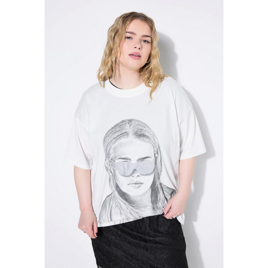 Studio Untold T-Shirt Oversize Stampa Testa di Donna  