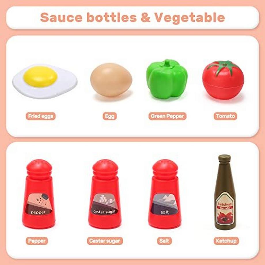 Activity-board  Kinderküchenzubehör, Spielküchen-Zubehörset mit Spieltöpfen und -pfannen, elektronisches Induktionskochfeld mit Sound und Licht 