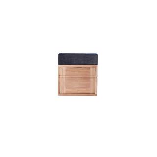 Tikamoon Badunterschrank aus massivem Teakholz und Marmor black Basic  