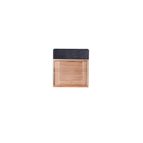 Tikamoon Mobile sottolavabo in teak massello con lavabo in marmo black Basic  