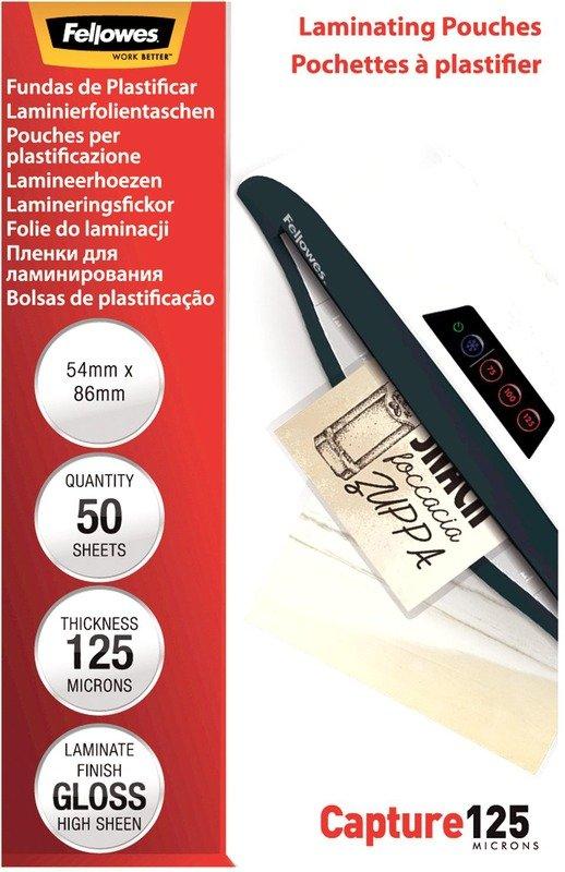 Fellowes  FELLOWES Laminiertasche 54x86mm 5396602 glanz, 125my 50 Stk 