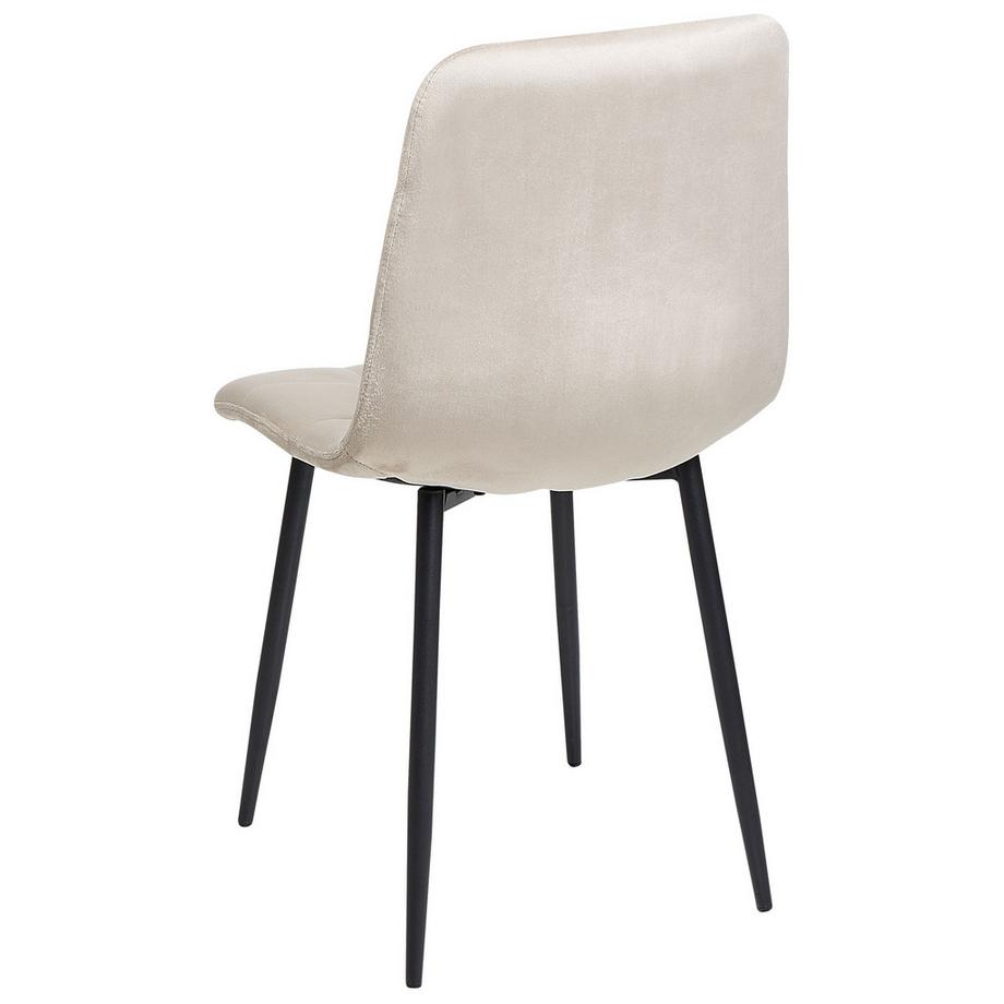 Beliani Lot de 4 chaises de salle à manger en Velours Moderne POWELL  
