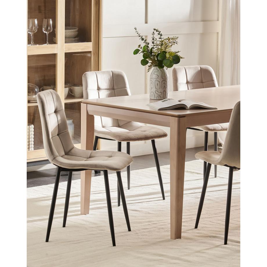 Beliani Lot de 4 chaises de salle à manger en Velours Moderne POWELL  