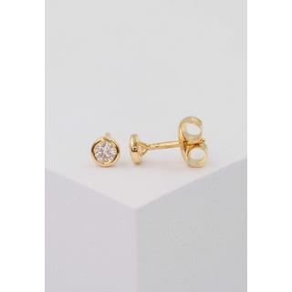 MUAU Schmuck  Solitär Ohrstecker Zargen-Fassung Gelbgold 750 Brillanten 0.33ct. 6mm 