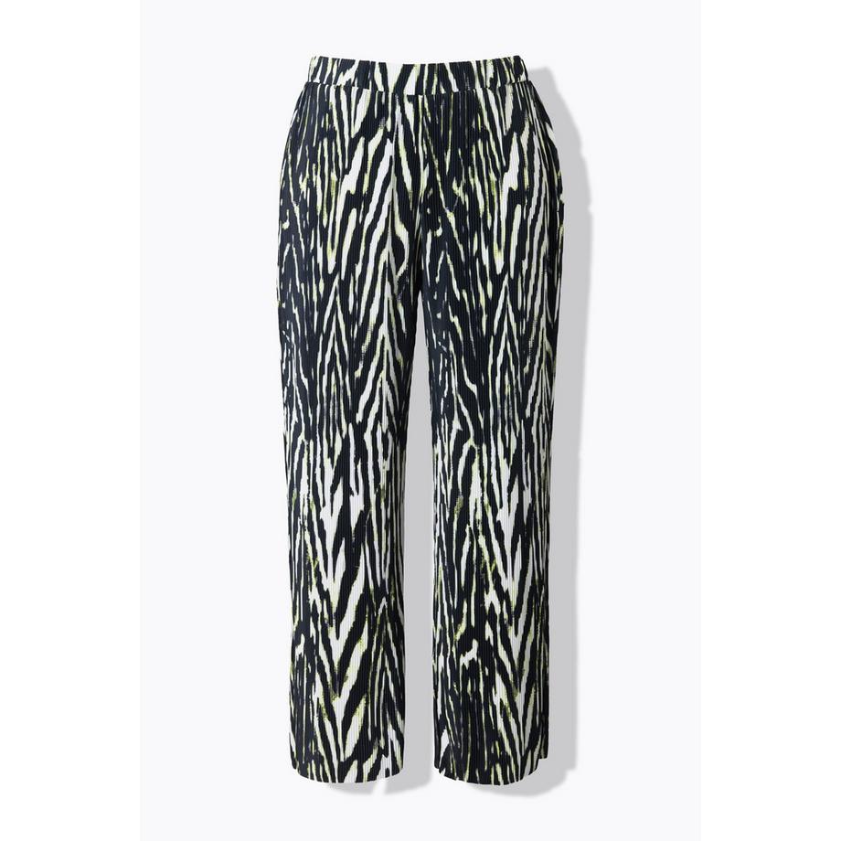 Studio Untold Pantalon Plissé Taille Haute Large Imprimé Animal  