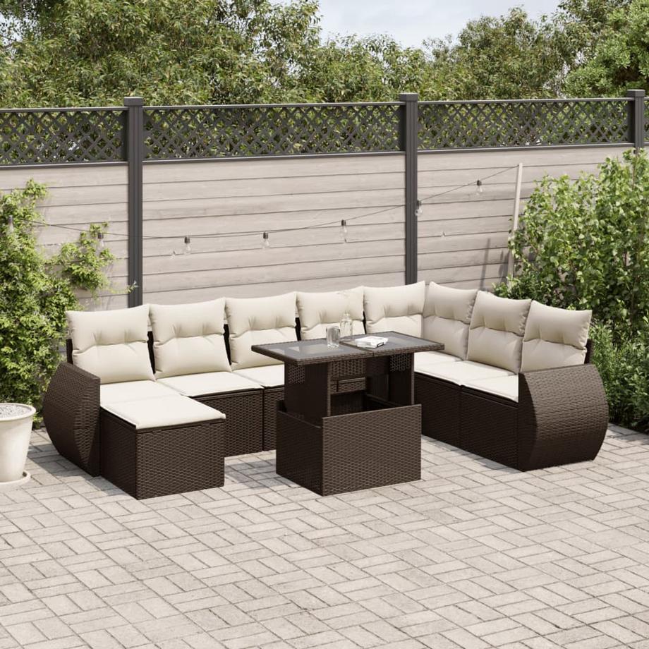 VidaXL set divano da giardino Polirattan  