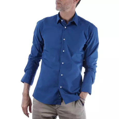 Atelier F&B  Tailliertes, schlichtes Business-Hemd aus Popeline 