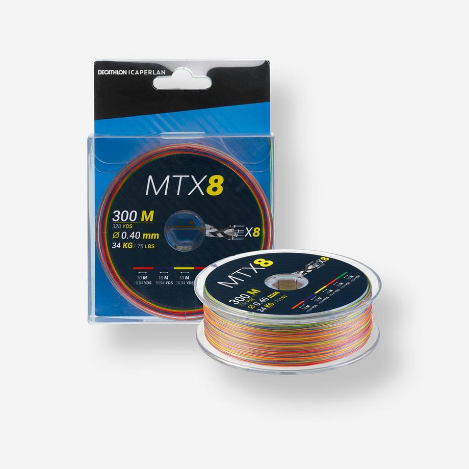 Angelschnur geflochten Meeresangeln MTX8 Multicolor 300 m 0,40 mm