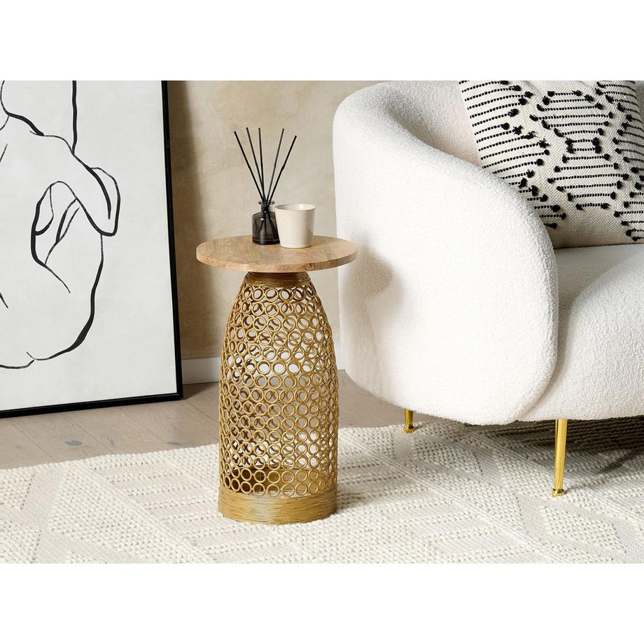 Beliani Beistelltisch aus Mangoholz  WAIHI  