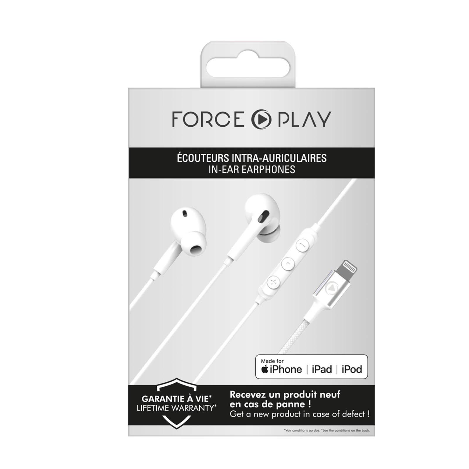 Force Power  Écouteurs iPhone Force Play Blanc 