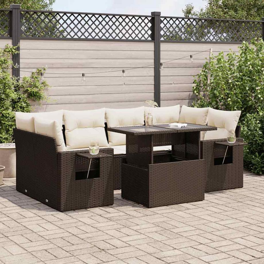 VidaXL Ensemble de canapés de jardin rotin synthétique  