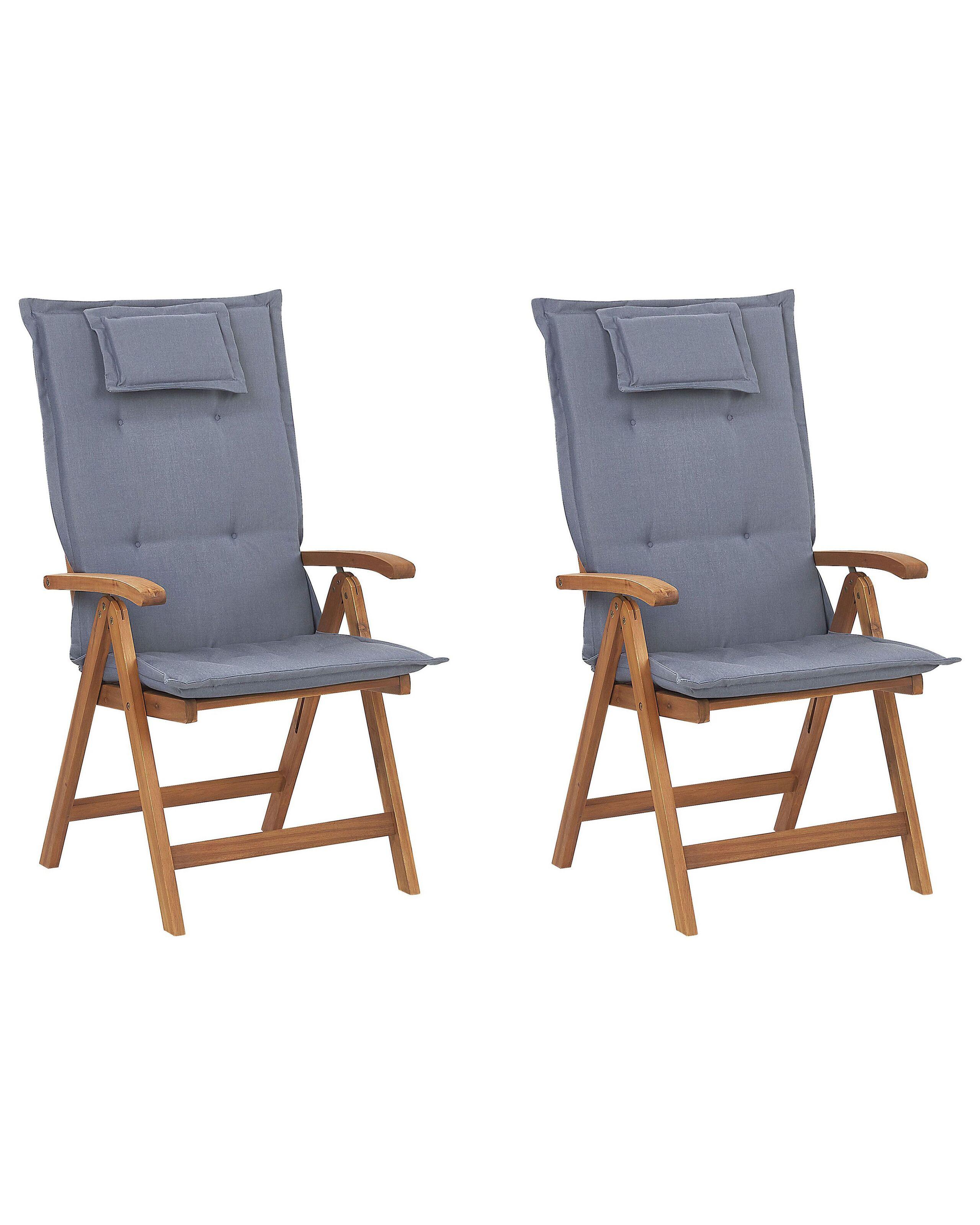 Beliani Lot de 2 chaises en Acacia Traditionnel JAVA  