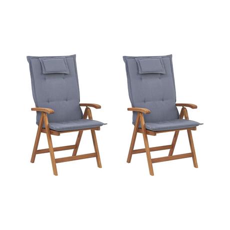 Beliani Lot de 2 chaises en Acacia Traditionnel JAVA  