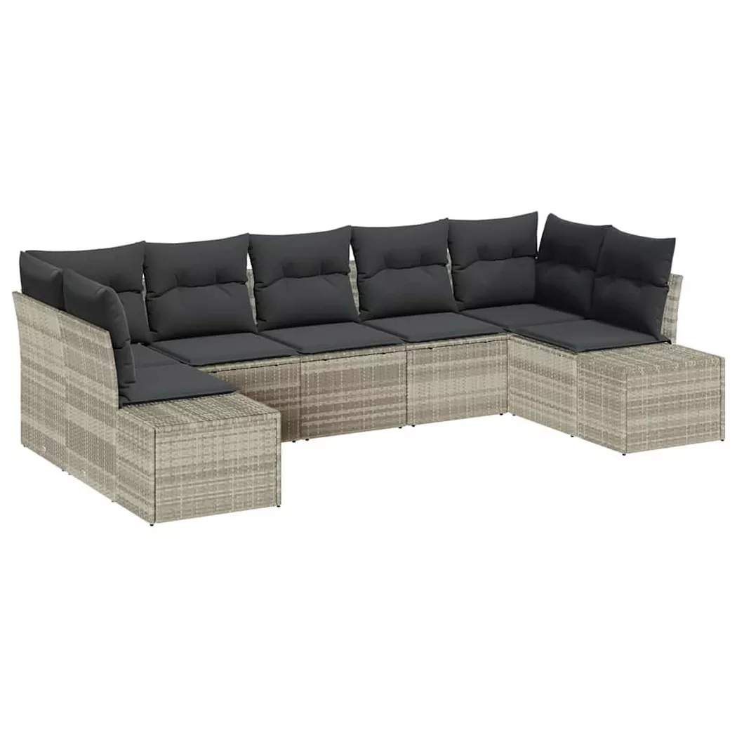 VidaXL - Gartensofa-set poly-rattan, One Size, Silber