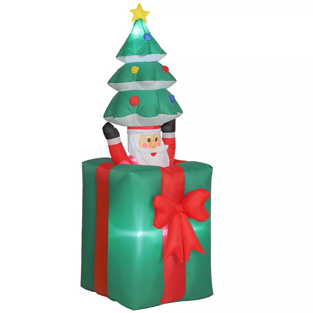 Outsunny - Décorations de Noël gonflables, One Size, Rouge