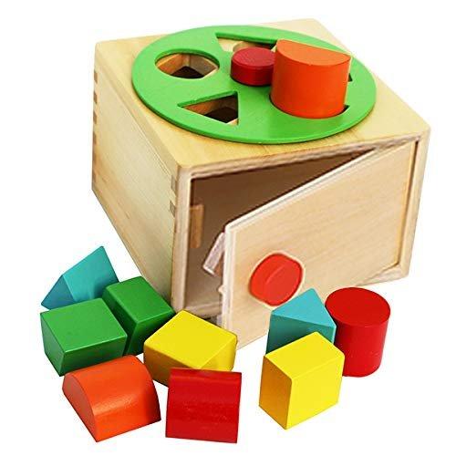 Activity-board  Kinder Steckwürfel aus Holz - Formen und Farben sortieren - Steckspiel für Babys - Steckbox 