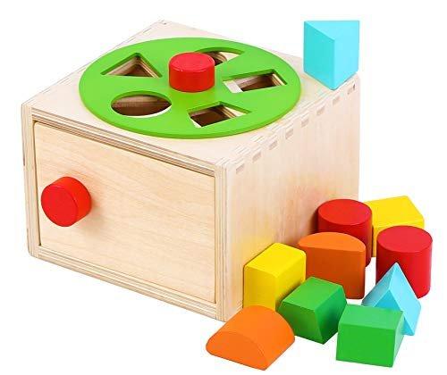 Activity-board  Kinder Steckwürfel aus Holz - Formen und Farben sortieren - Steckspiel für Babys - Steckbox 