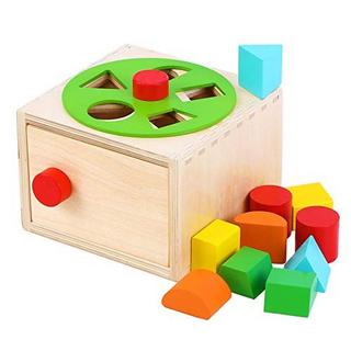 Activity-board  Kinder Steckwürfel aus Holz - Formen und Farben sortieren - Steckspiel für Babys - Steckbox 