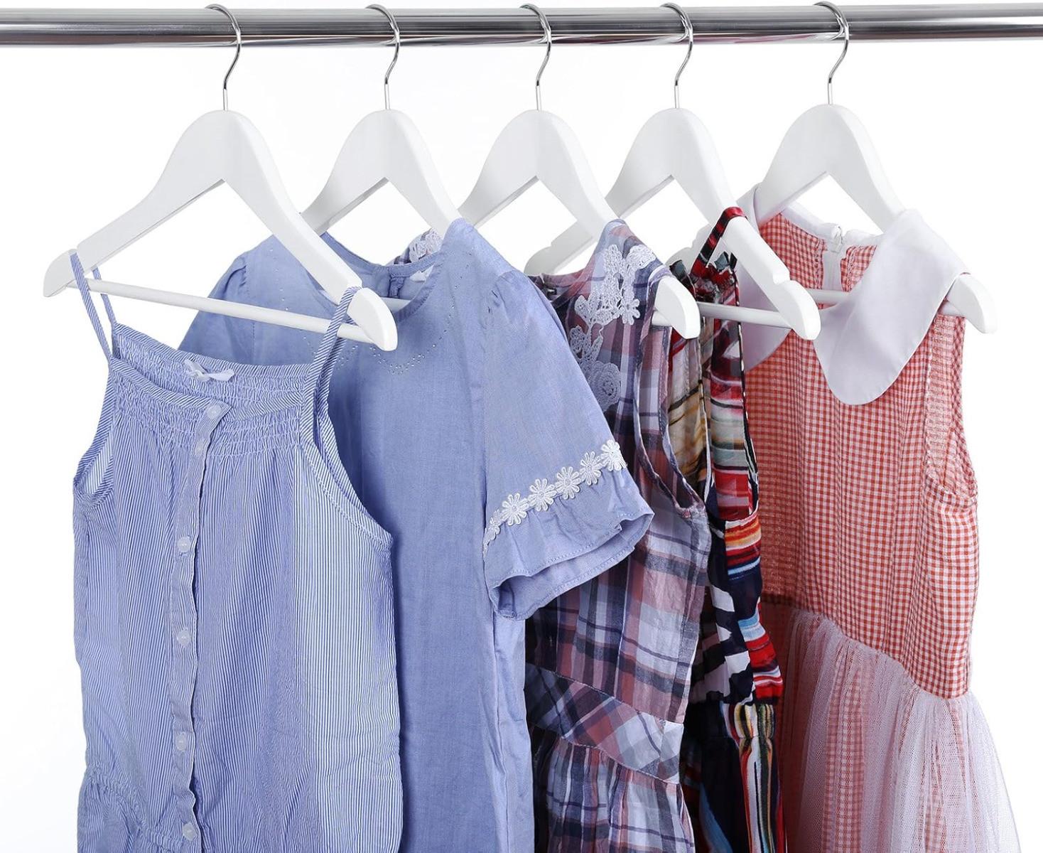 Songmics Grucce per bambini in legno di acero con ganci a 360°, confezione da 20, bianco  