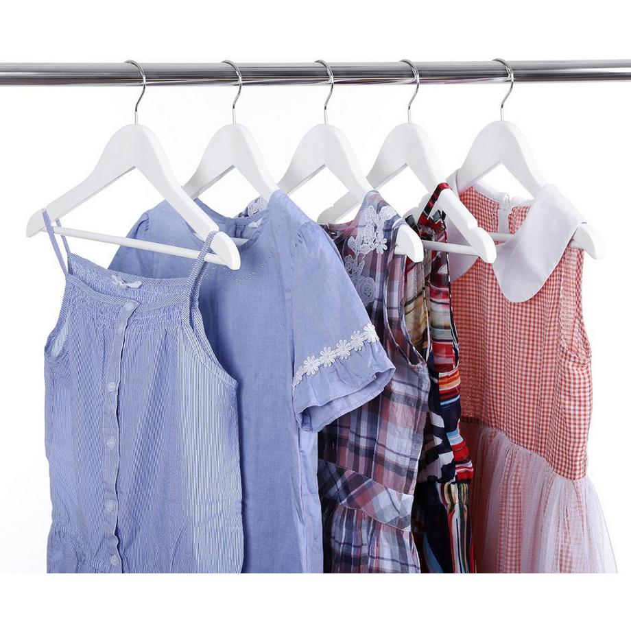 Songmics Grucce per bambini in legno di acero con ganci a 360°, confezione da 20, bianco  