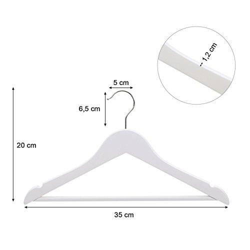 Songmics Grucce per bambini in legno di acero con ganci a 360°, confezione da 20, bianco  