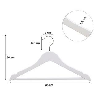 Songmics Grucce per bambini in legno di acero con ganci a 360°, confezione da 20, bianco  