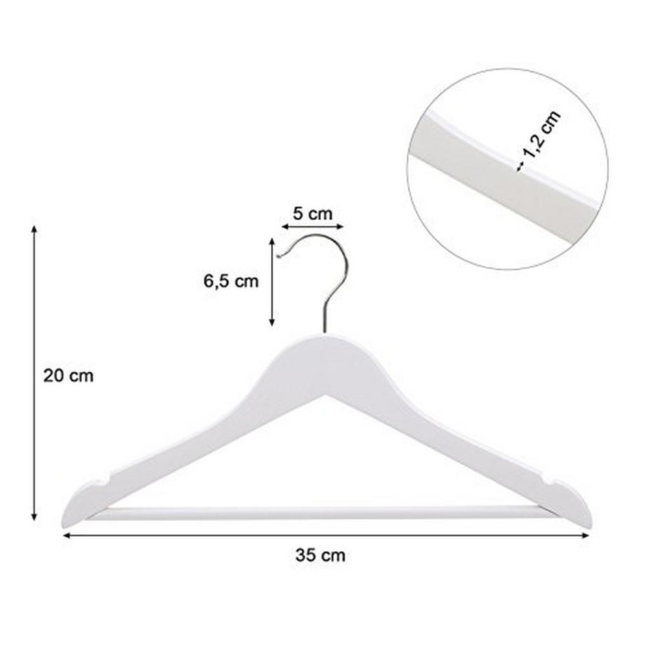 Songmics Grucce per bambini in legno di acero con ganci a 360°, confezione da 20, bianco  