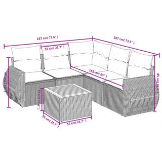 VidaXL Ensemble de canapés de jardin rotin synthétique  