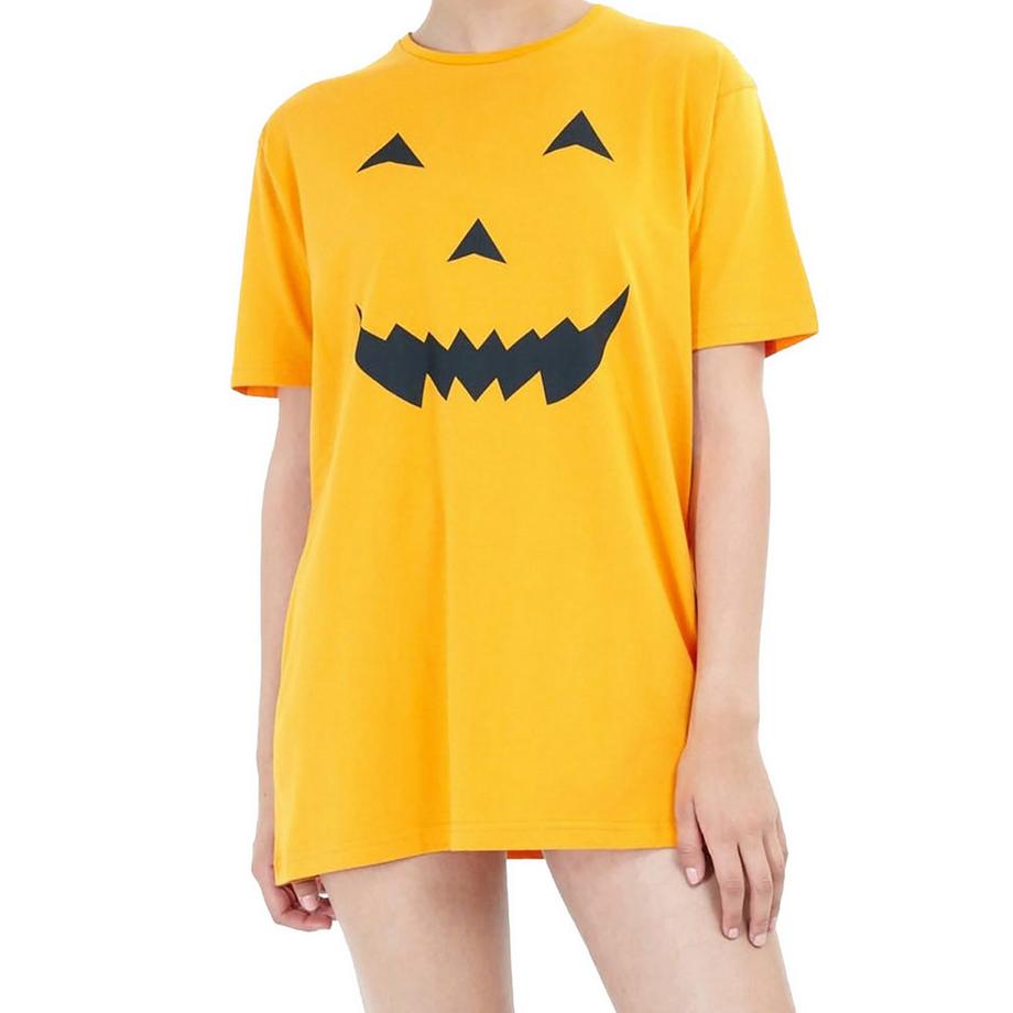 Brave Soul Kürbisgesicht T-Shirtkleid  