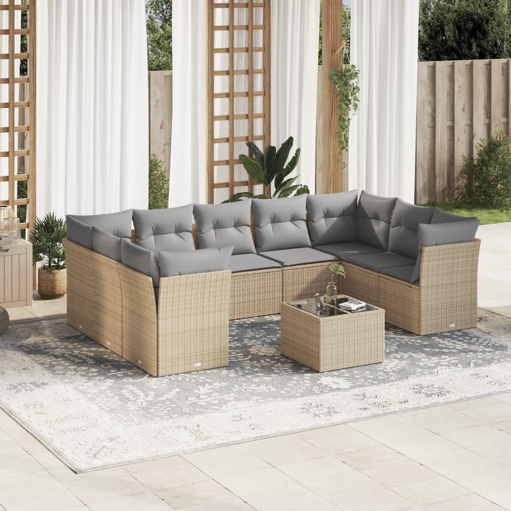 VidaXL set divano da giardino Polirattan  