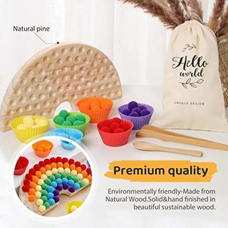 Activity-board  Holzperlen-Brettspiele, Regenbogenfarben-Sortiment und Zuordnungsspiele 