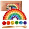 Activity-board  Jeux de société en perles de cheville en bois, assortiment de couleurs arc-en-ciel et jeux assortis 