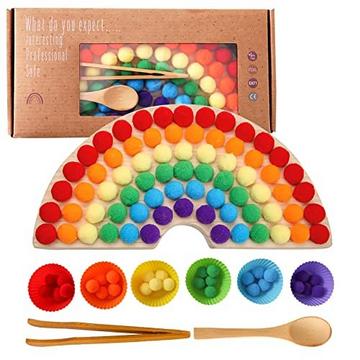 Jeux de société en perles de cheville en bois, assortiment de couleurs arc-en-ciel et jeux assortis