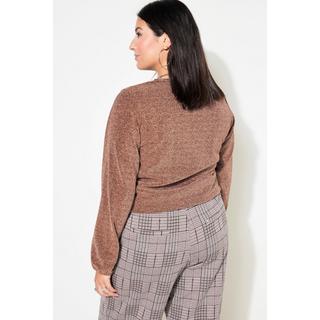 Studio Untold Top a maniche lunghe a palloncino in jersey glitterato  