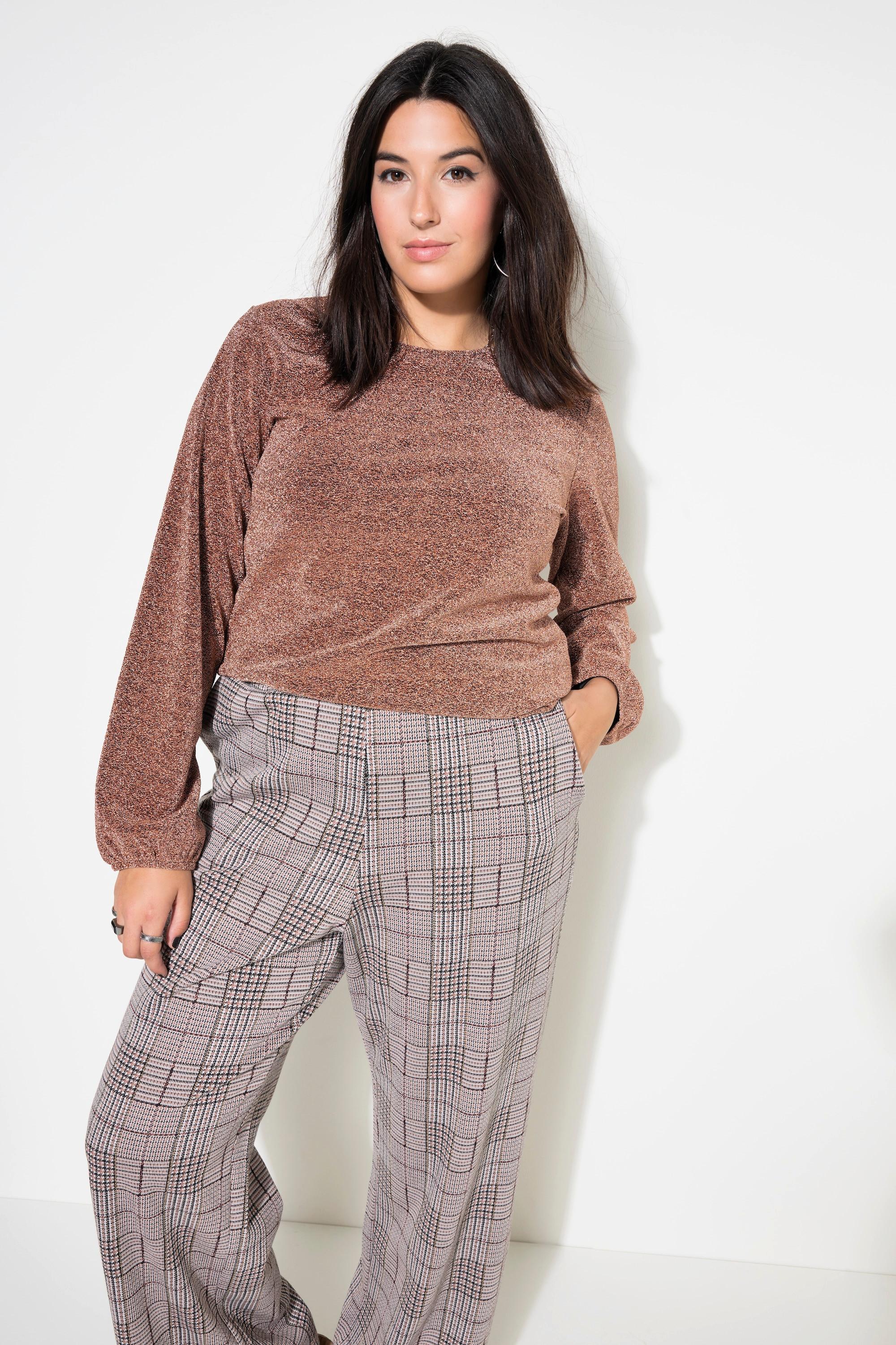 Studio Untold Top a maniche lunghe a palloncino in jersey glitterato  