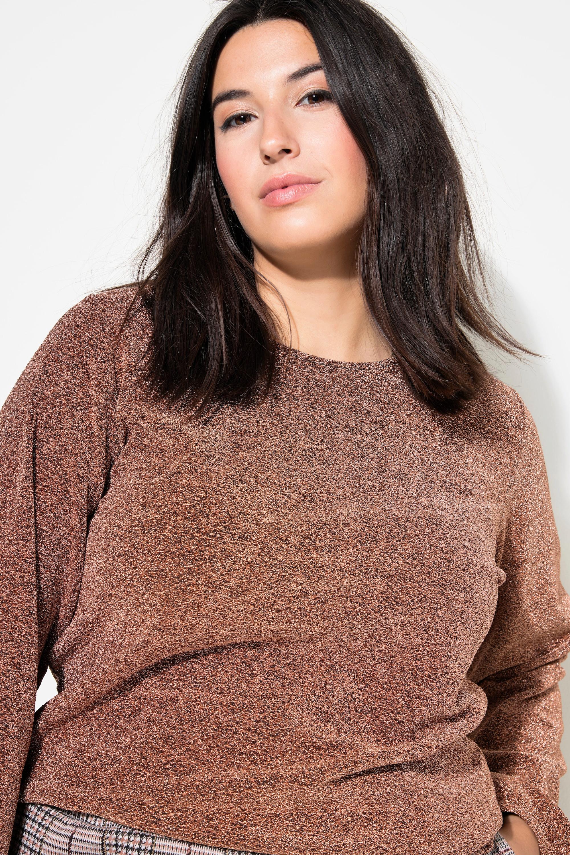 Studio Untold Top a maniche lunghe a palloncino in jersey glitterato  