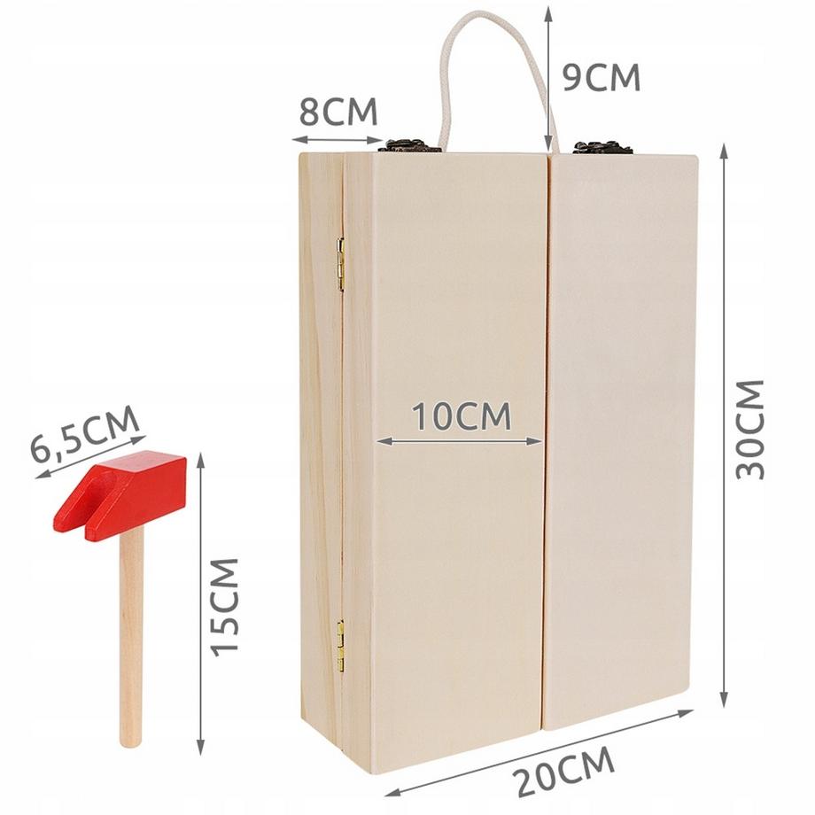 Kruzzel  Werkzeugkasten aus Holz für Kinder 