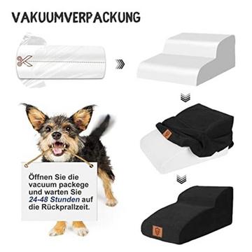 Escaliers imperméables pour animaux de compagnie, escaliers pour chiens à 2 marches avec housse lavable, rampe pour chiens en mousse haute densité pour chiens et chats